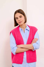 Lora Knitted Vest, Hot Pink image 3