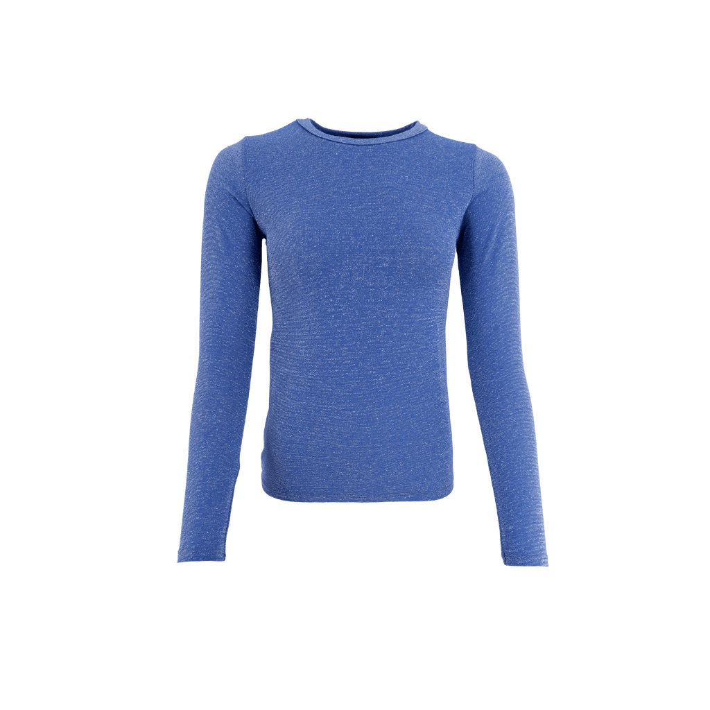 Faye Lurex Long-Sleeved Top, Sky Blue colour image 1
