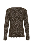 Salvi LS Lace Blouse, Dark Brown
