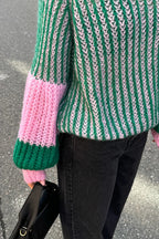 Liana Knit Sweater, Green Bubblegum