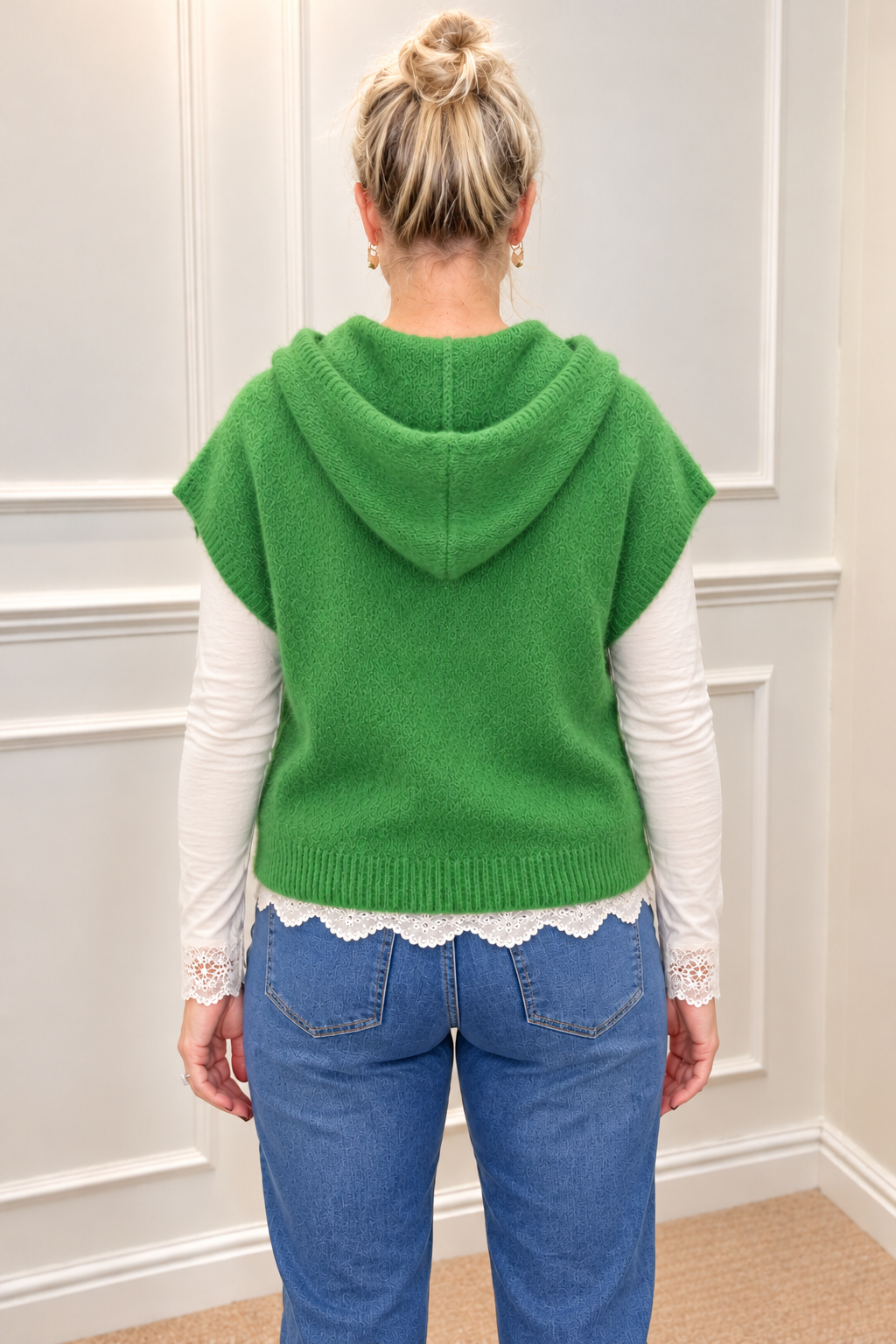 Luxe Hooded Gilet, Forever Green