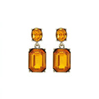 Oval Twin Gem Post Earring, Marigold