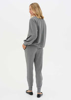MEW 23 The Sweat Blouse, Dark Grey Melange - lifestyle back