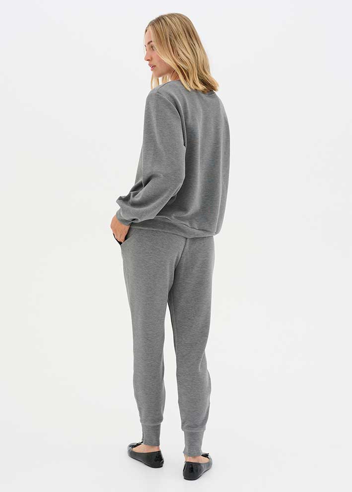 MEW 23 The Sweat Blouse, Dark Grey Melange - lifestyle back