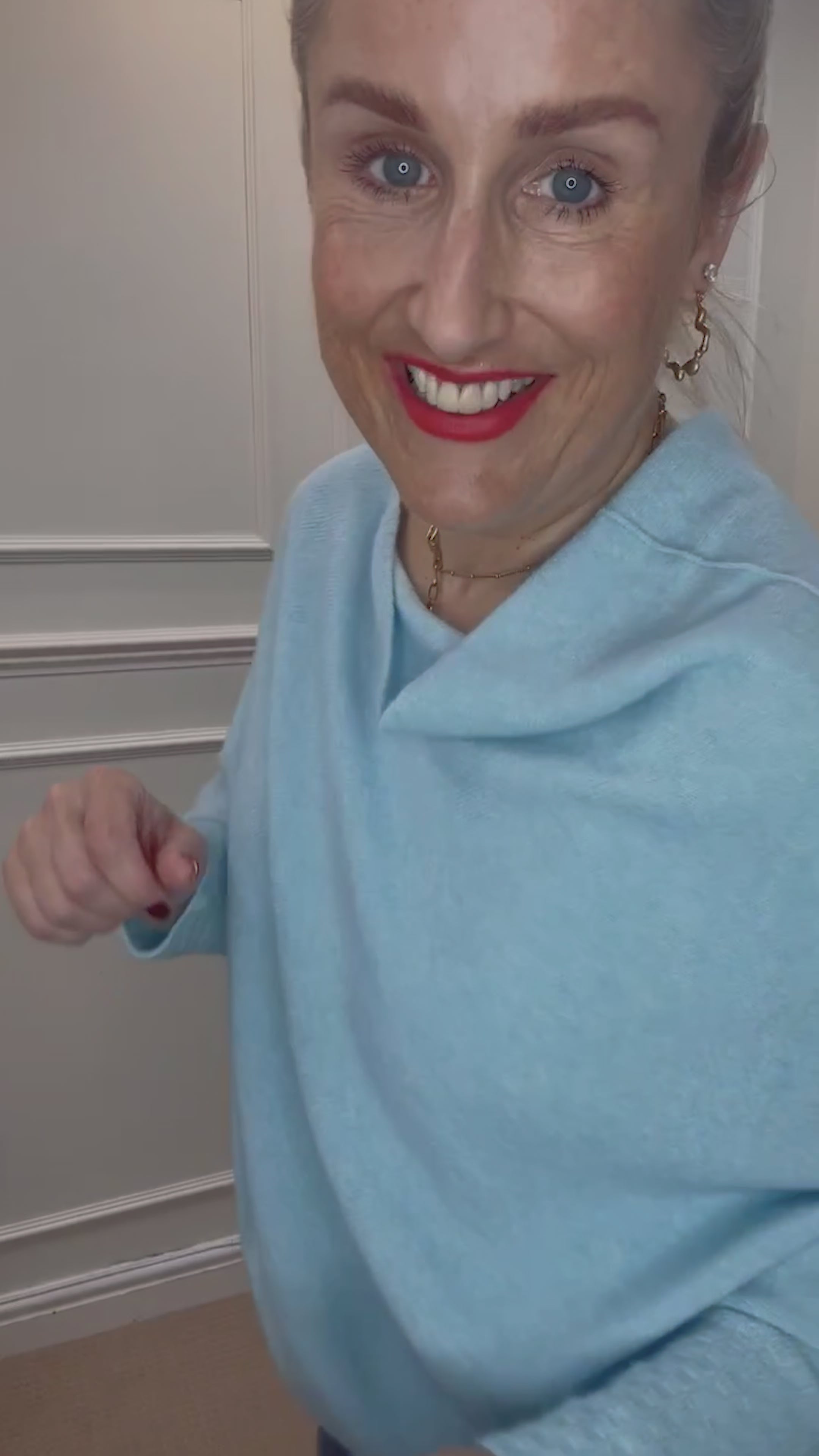 Asymmetric Knit, Powder Blue