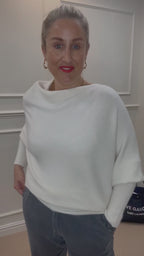 Asymmetric Knit, Cream