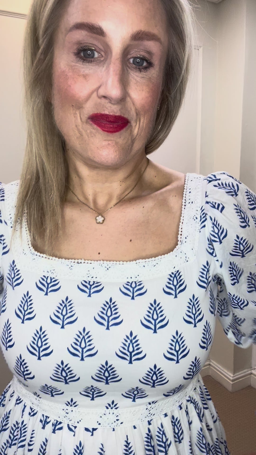 Anna Cotton Dress, Blue Lotus