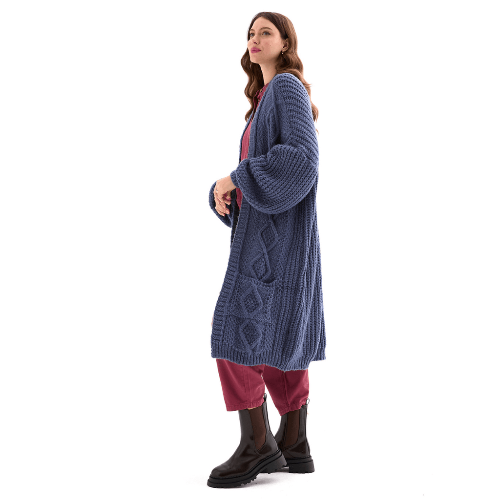 Stevie Maxi Cardigan, Denim Blue