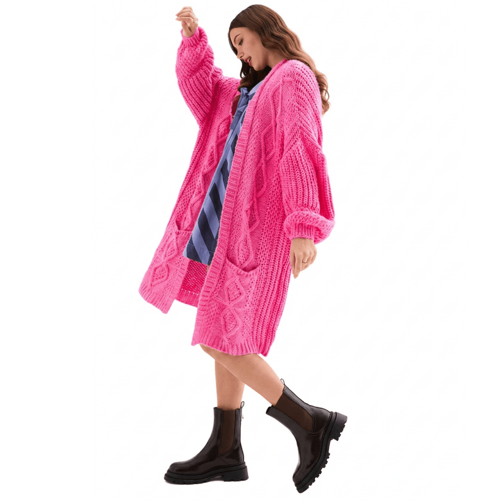 Stevie Maxi Cardigan, Hot Pink