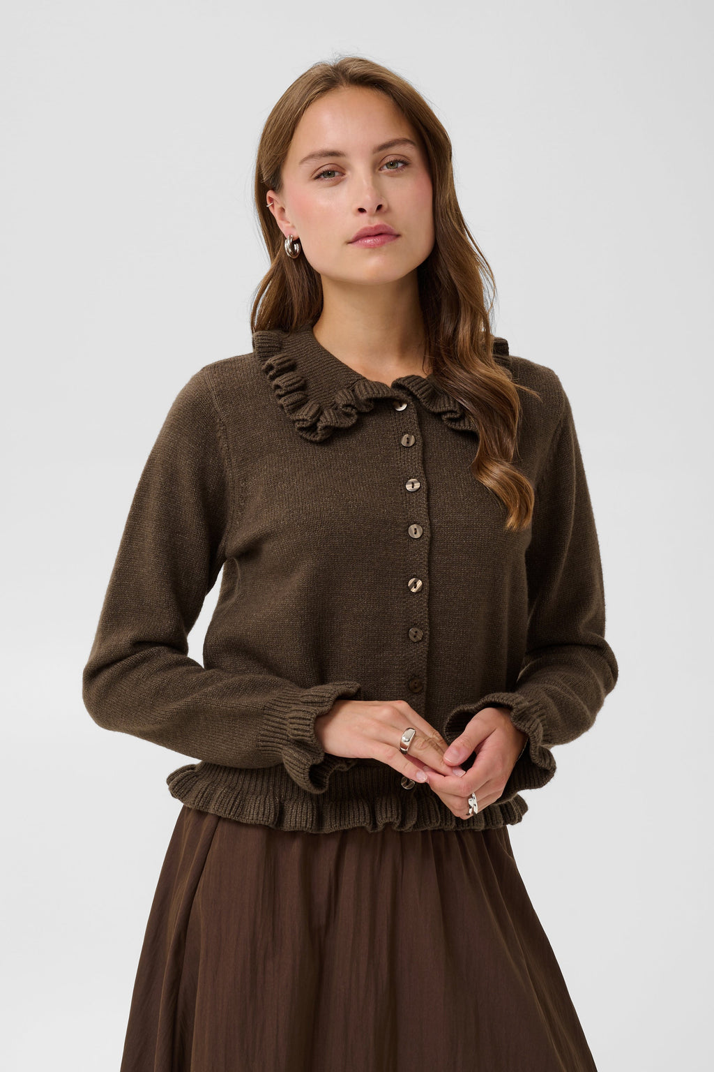 Uminasz Cardigan, Chocolate Brown Melange