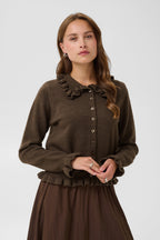 Uminasz Cardigan, Chocolate Brown Melange
