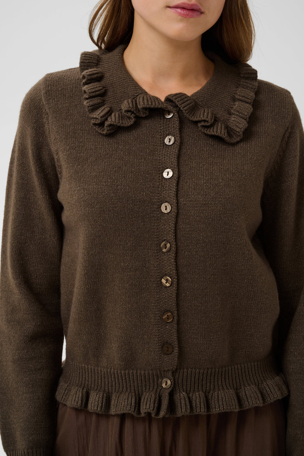Uminasz Cardigan, Chocolate Brown Melange
