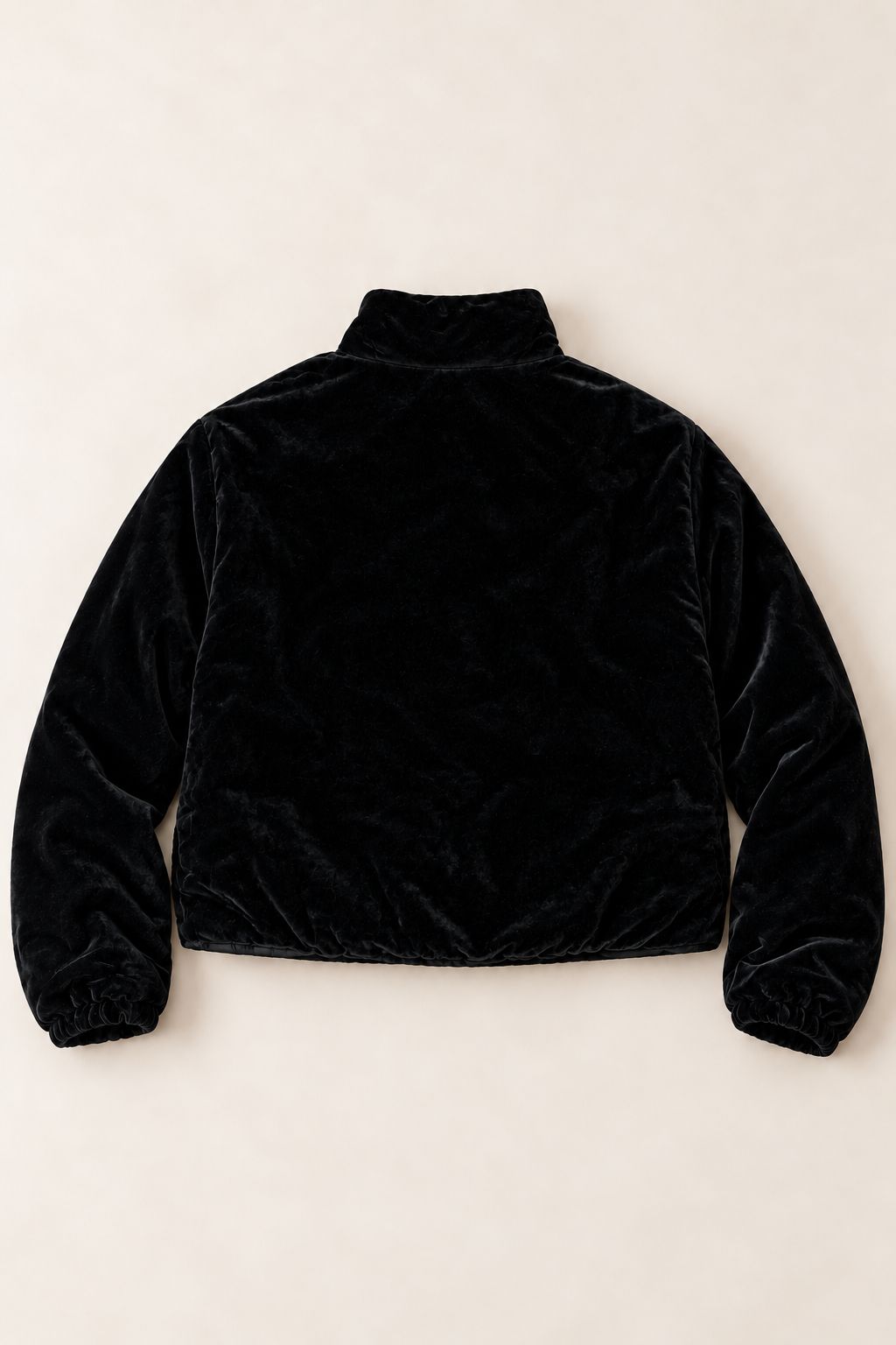 Padded Velvet Luxe Jacket, Black